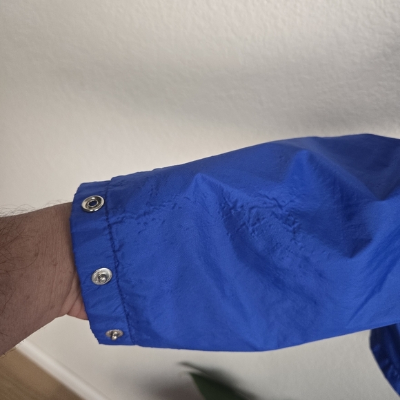 Vtg Adidas USA Made Blue Reflective Nylon Running Jacket Sz M Goretex? Rain - Picture 6 of 9